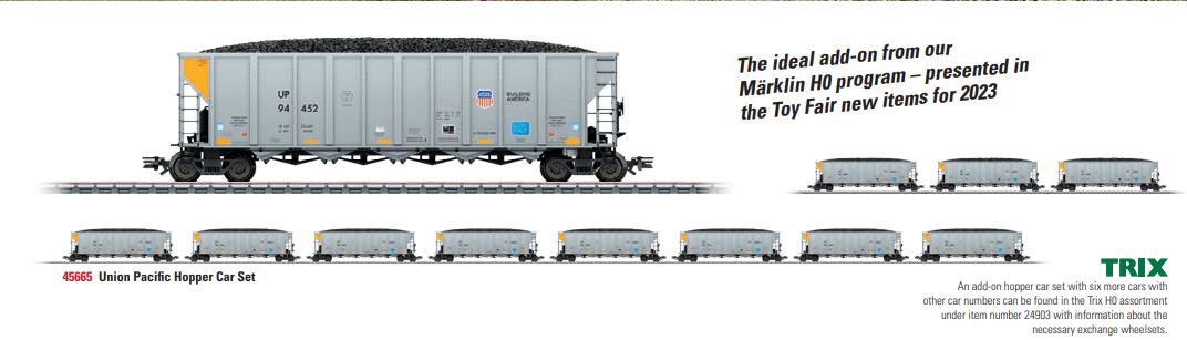 Marklin HO 45665 US UP Hopper Car Set Era VI Fall 2023 New Item