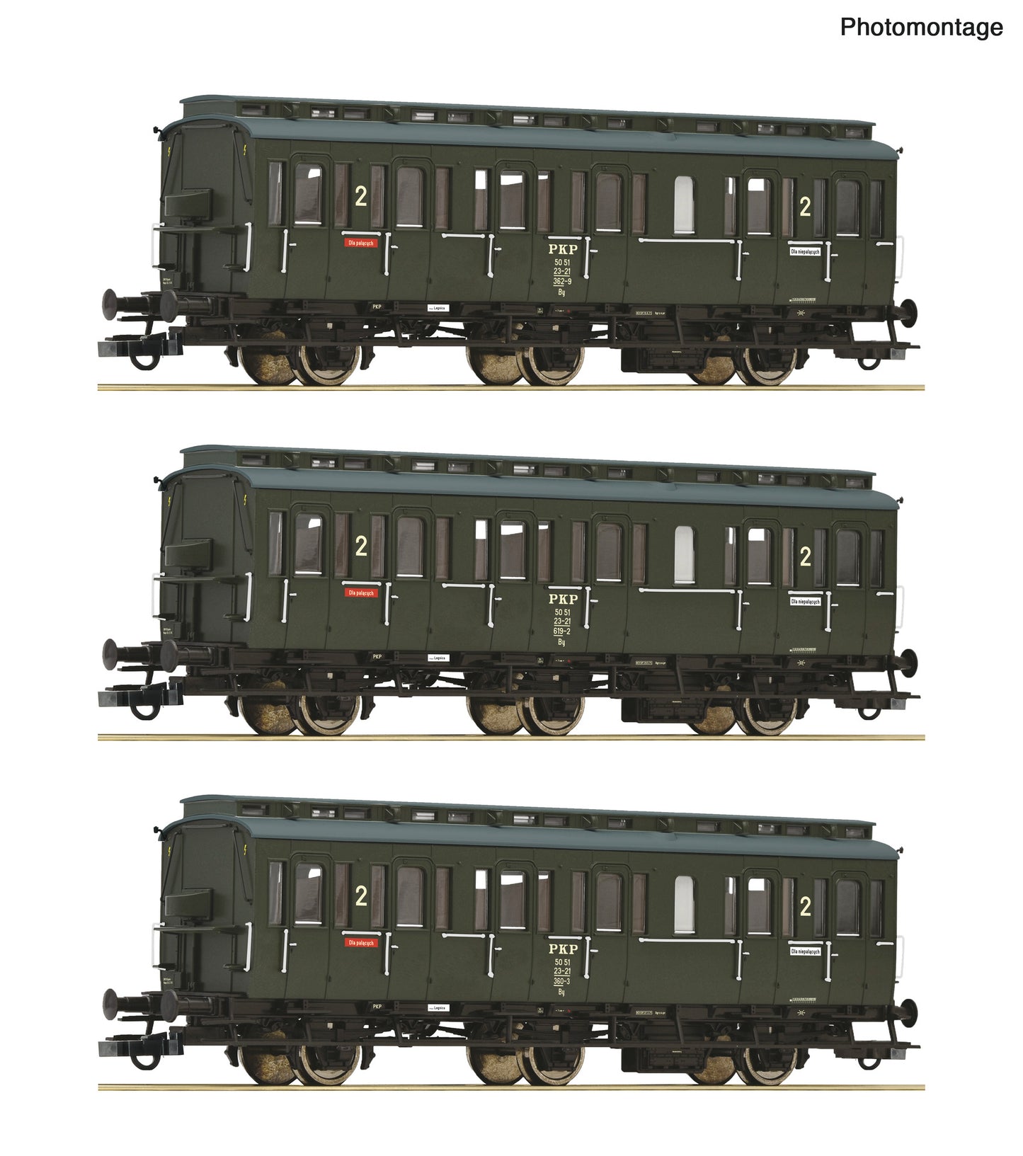 Roco HO 6200100 3 piece set: Compartment coaches PKP era IV DC 2025 New Item