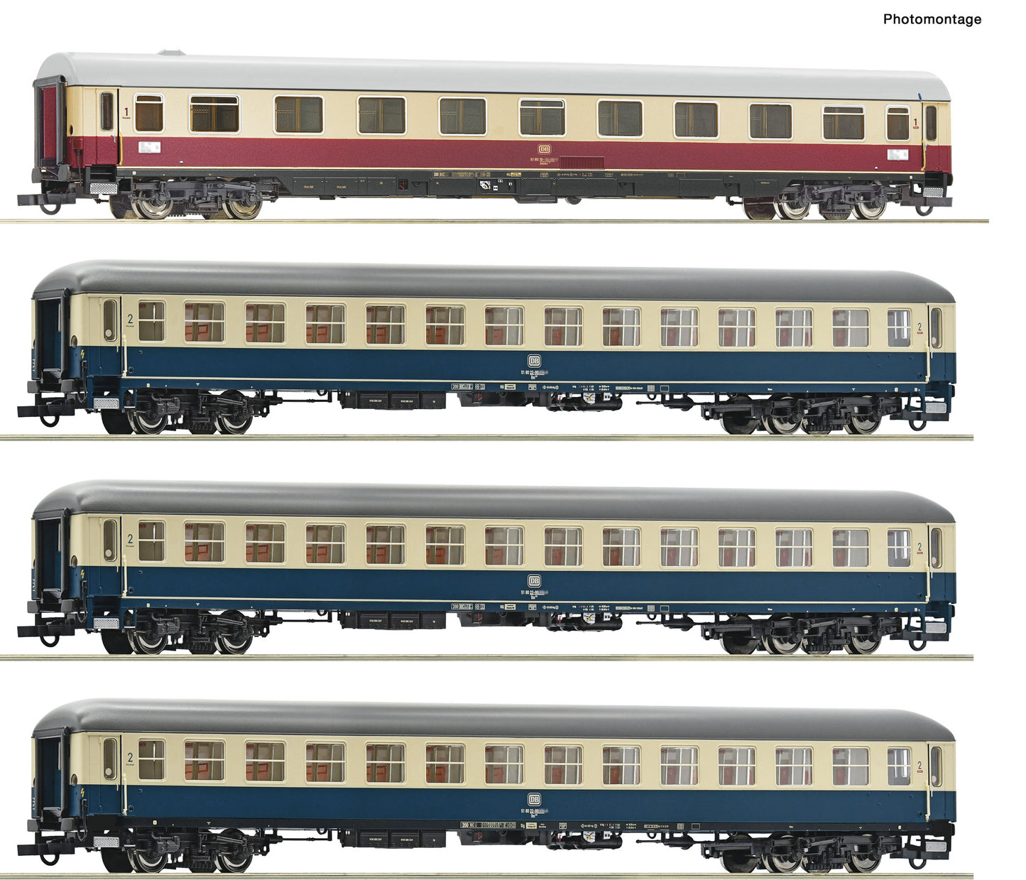 Roco HO 6200154 4 piece set: IC 511 'Chiemgau' DB era IV DC 2025 New Item