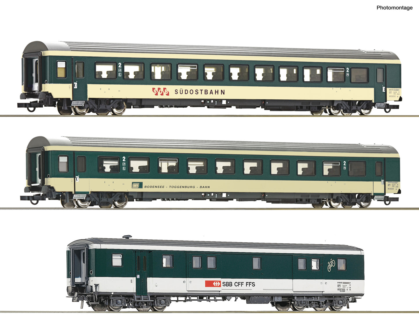 Roco HO 6200212 3 piece set (1): 'Voralpen-Express' coaches era 45 DC 2026 New Item