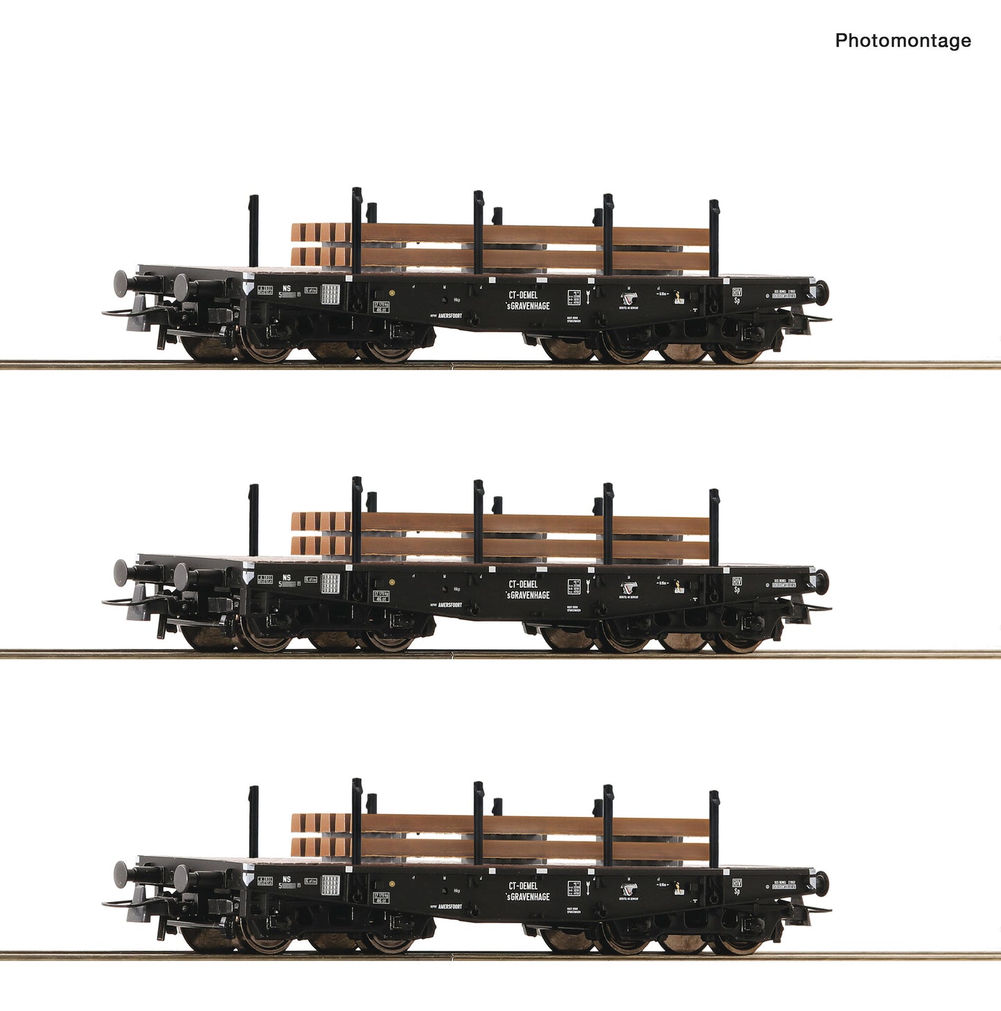 Roco HO 6600016 3-piece set: Heavy-duty wagon era III DC 2025 New Item