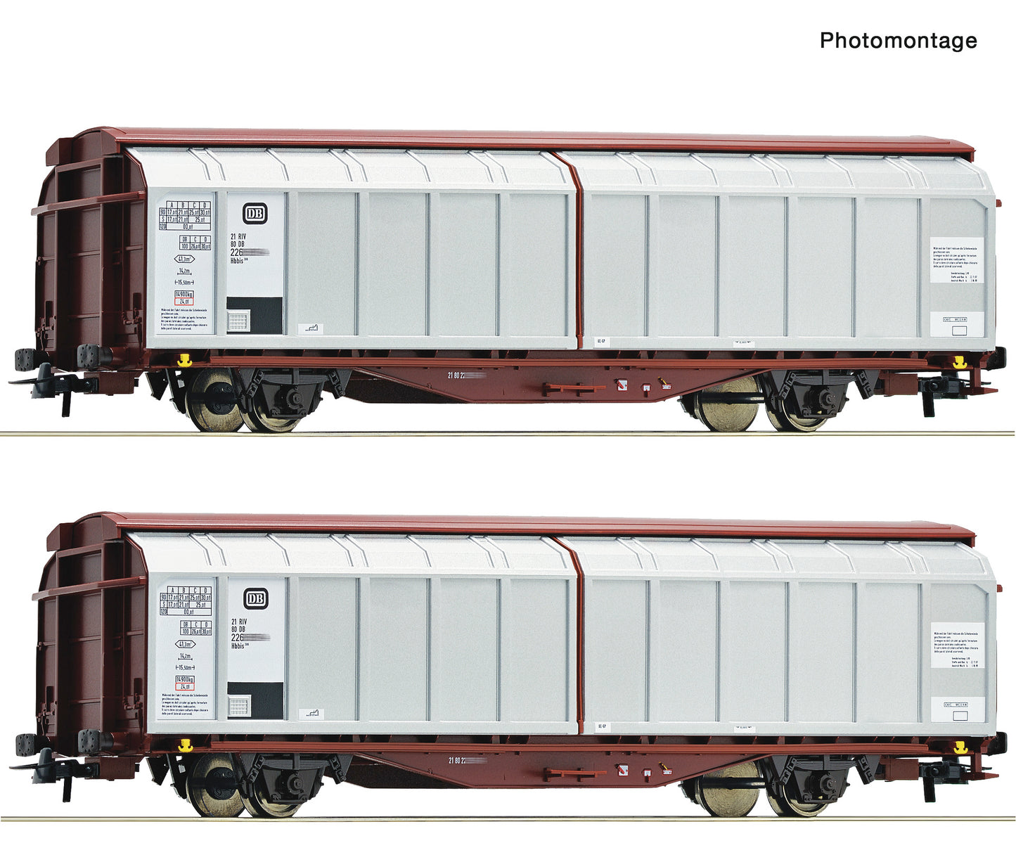 Roco HO 6600111 2-piece set: Sliding wall wagons DB era IV DC 2025 New Item