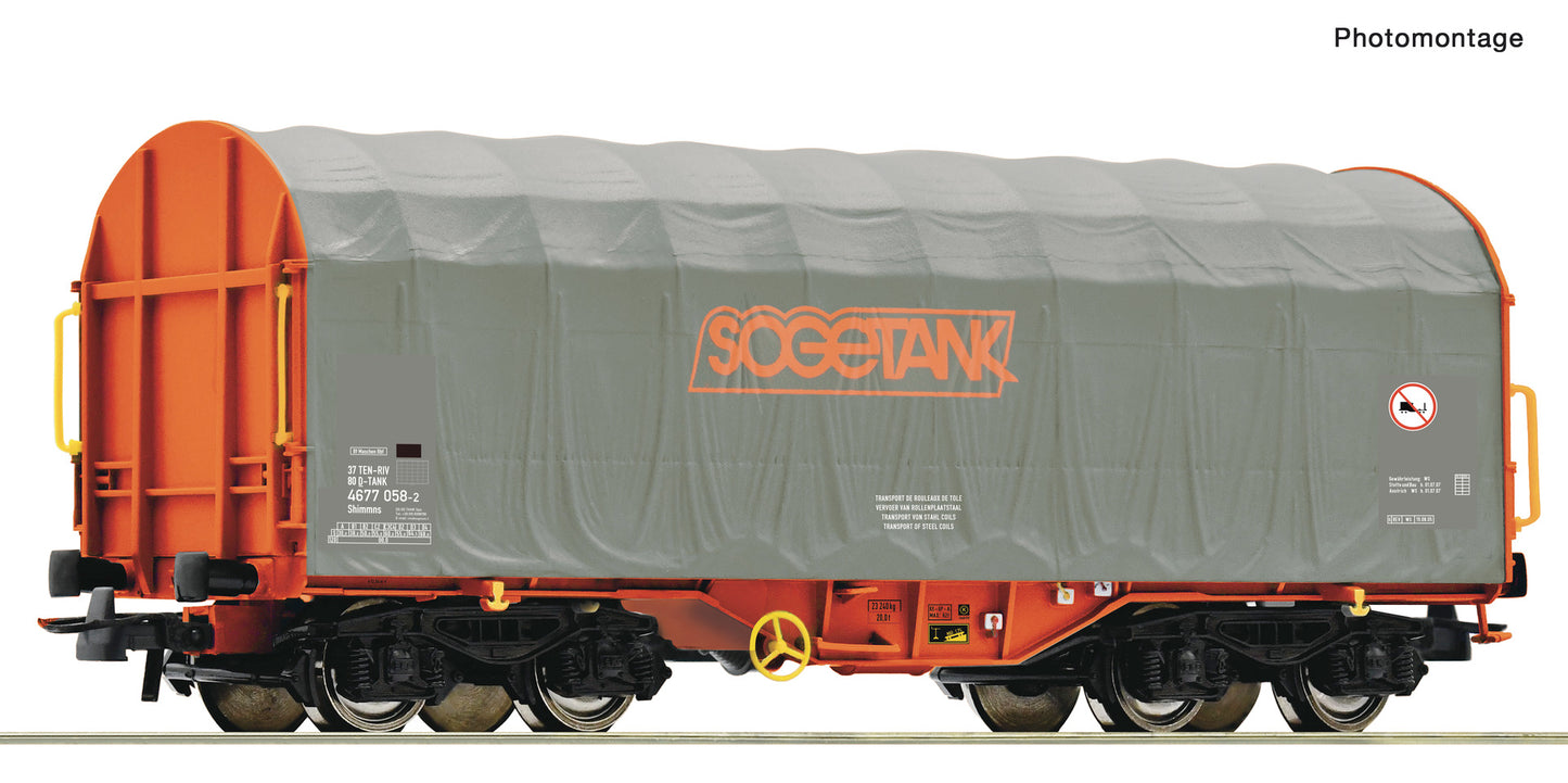 Roco HO 6600133 Slide tarpaulin wagon Sogetank era VI DC Fall 2025 New Item