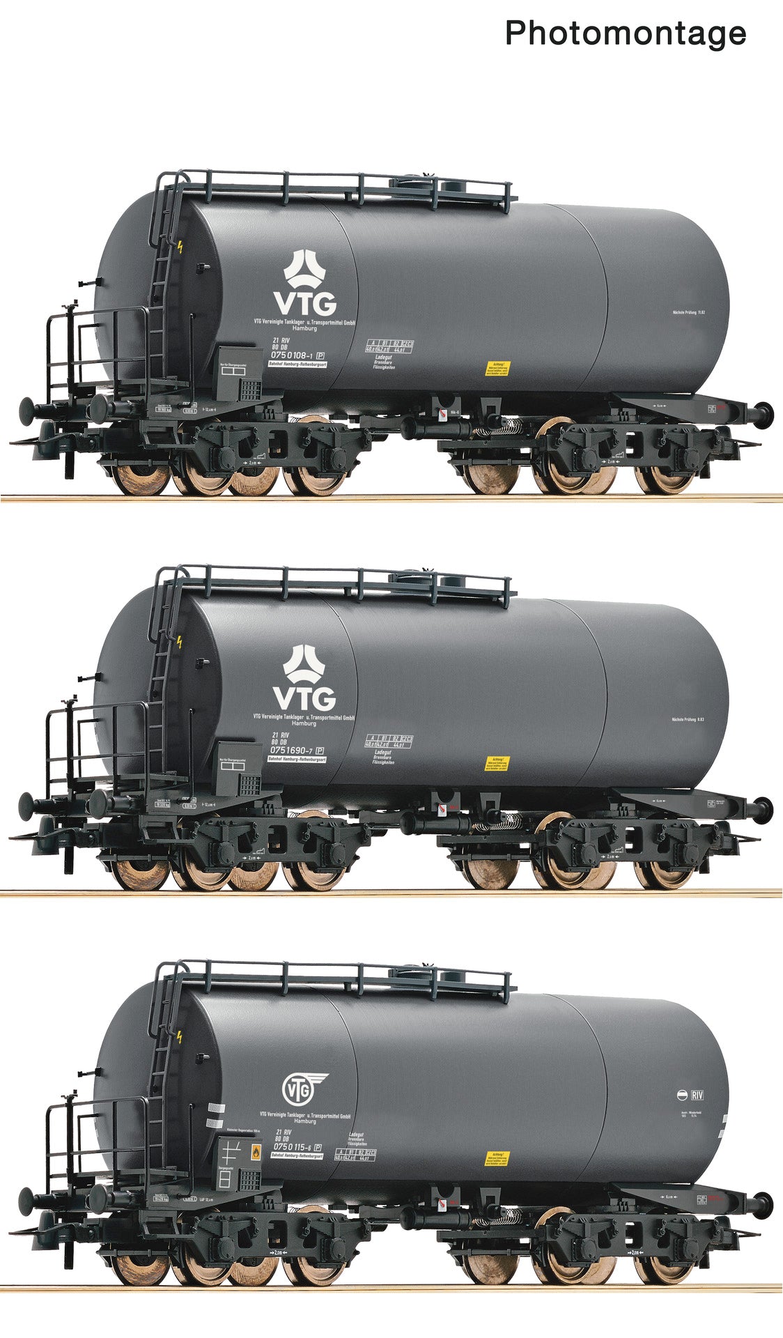 Roco HO 6600162 3 piece set: Tank wagons VTG/DB era IV DC 2025 New Item