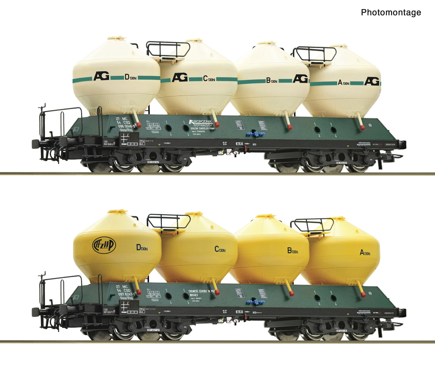 Roco HO 6600236 2 piece set: Silo wagons CSD era IV DC 2026 New Item