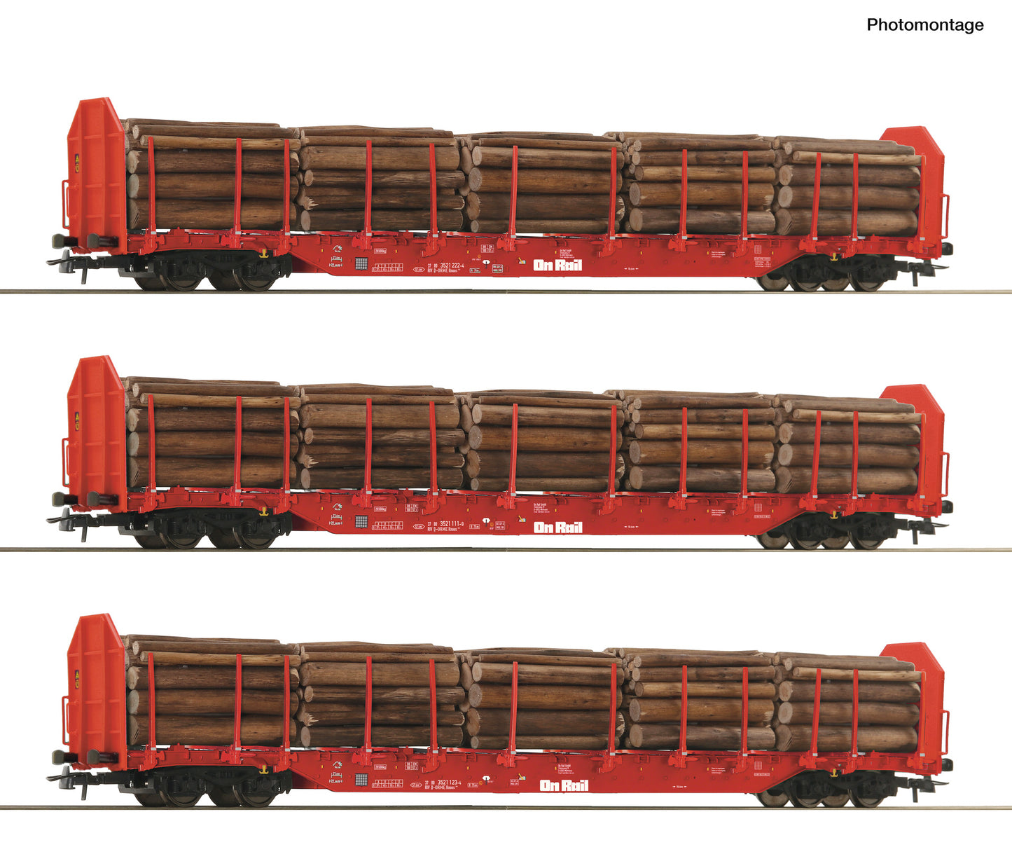 Roco HO 6600318 3 piece set: Stanchion wagons OnRail era VI DC 2026 New Item