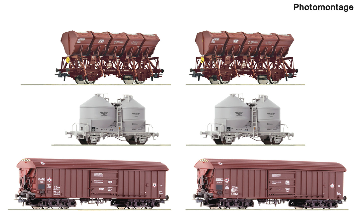 Roco HO 6600329 6 piece display: open cars DB era IV DC 2026 New Item