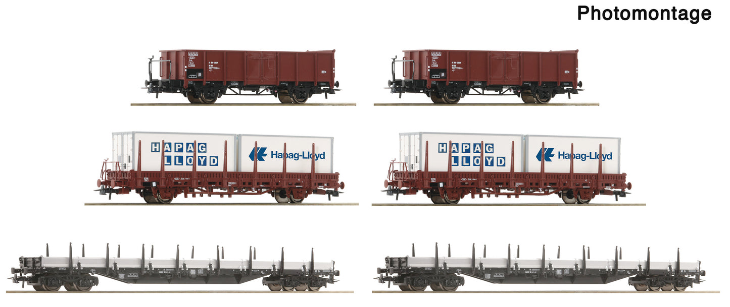 Roco HO 6600334 6 piece display: goods wagons DB era IV DC 2026 New Item