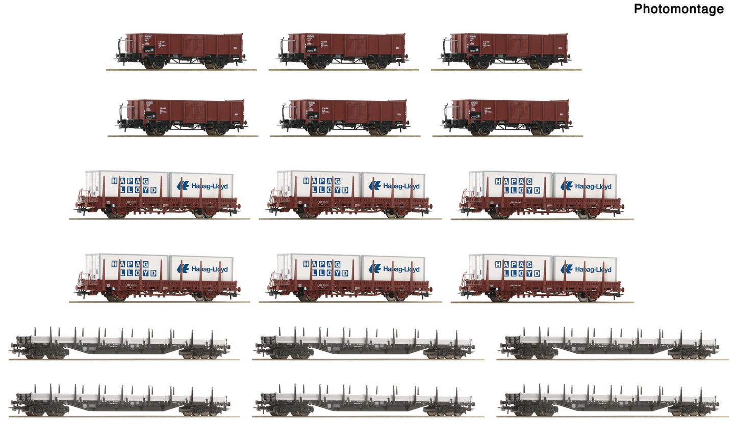 Roco HO 6600335 18 piece display: goods wagons DB era IV DC 2026 New Item