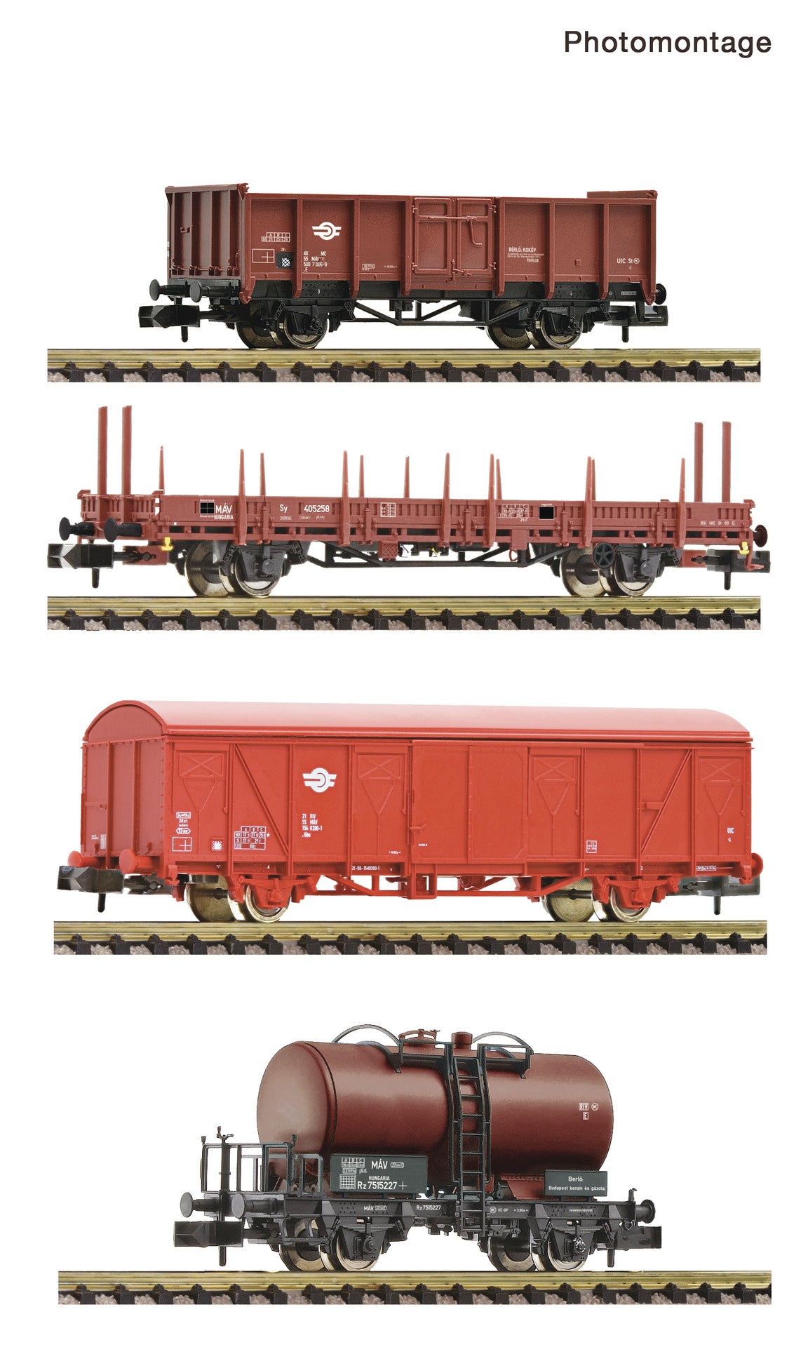 Fleischmann N 6660096 4 piece set: Goods train MAV era IV DC 2025 New Item