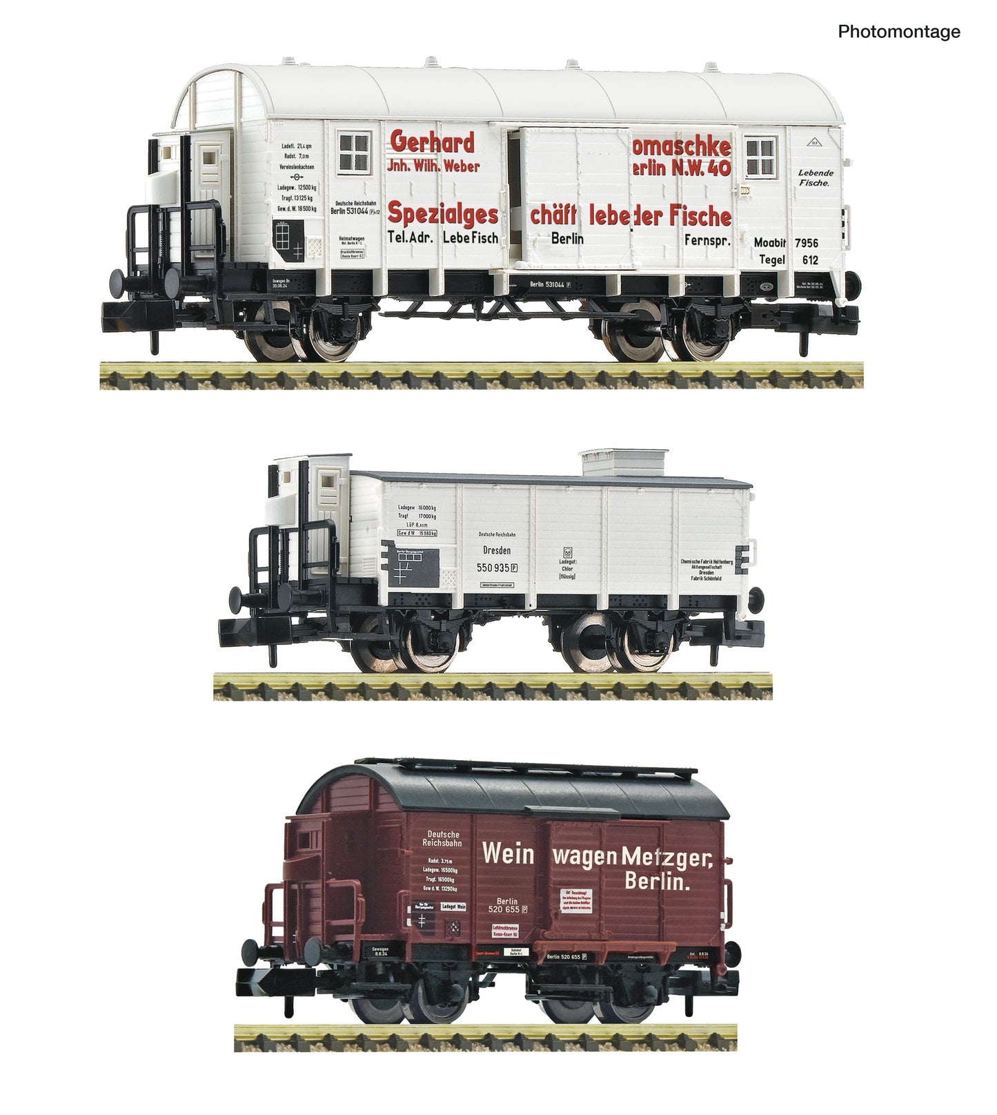 Fleischmann N 6660148 3 piece set: Covered goods wagons DRB era II DC 2026 New Item