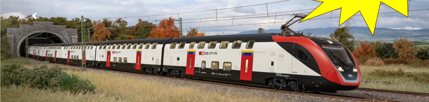 Roco HO 7710007 8-piece set: Long-distance double-deck train RABe BR 502 Twindexx era VI DCC/Sound