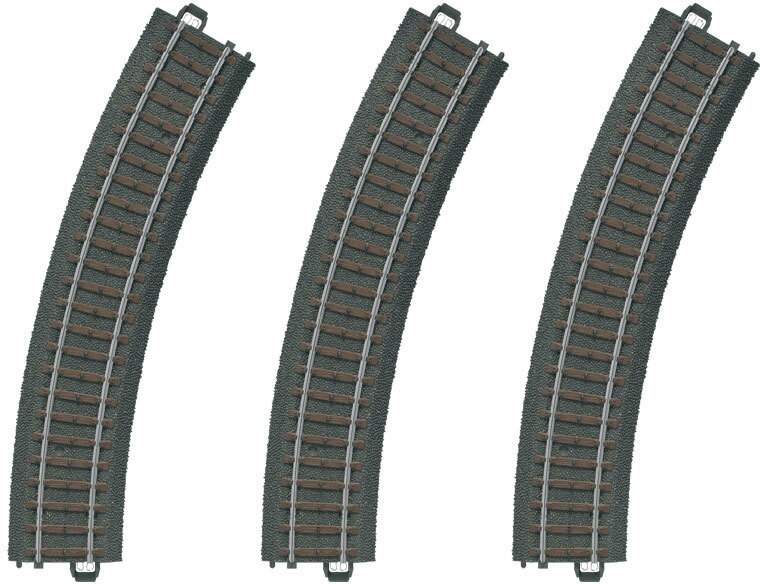 Marklin HO 20130 3-Rail C Track - My World -- Curved Sections pkg(3) 14-3/16 36cm Radius R1 30 Deg. (12 Sections = Circle)