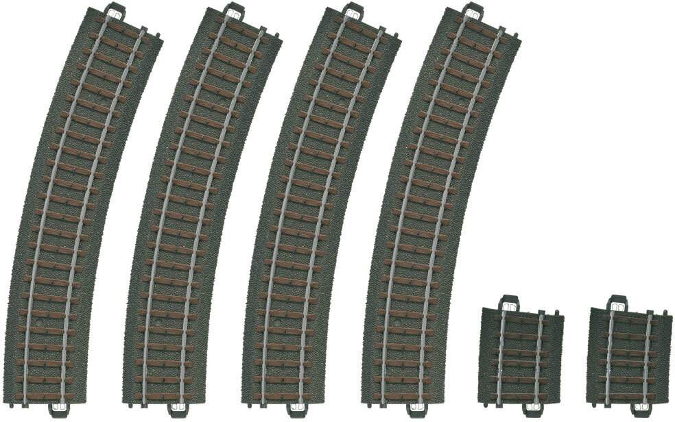 Marklin HO 20299 3-Rail C Track - My World -- Curved Set w/4 #24224 17-1/4 43.8cm Radius R2 30 Deg. & 2 #24206 R2 5.7 D