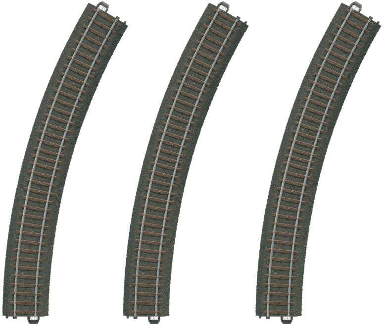 Marklin HO 20330 3-Rail C Track - My World -- Curved Sections pkg(3) 20-1/4 51.5cm Radius R3 30-Deg (12 Sections = Circle)