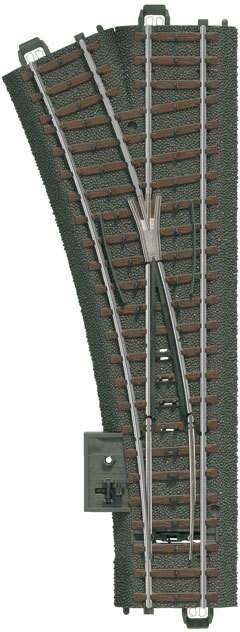 Marklin HO 20611 3-Rail C Track - My World -- Manual Turnout - Left-Hand
