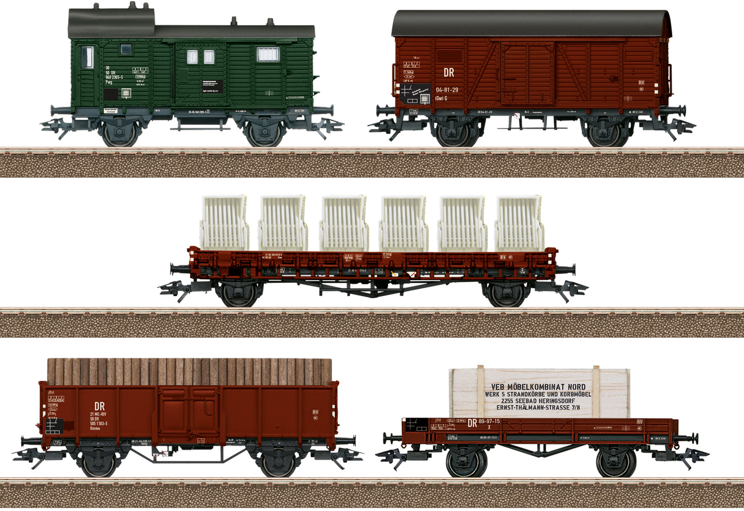 Trix HO 24075 Heringsdorf Seaside Resort Freight Car Set 2022 New Item