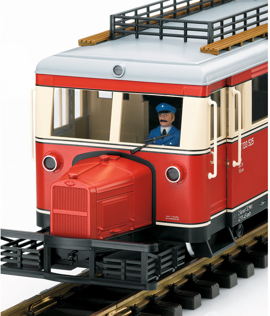 LGB G 24662 Class VT 133 Wismar Rail Bus - Sound and DCC -- German State Railroad DR VT 133 525 (Era IV, red, ivory)