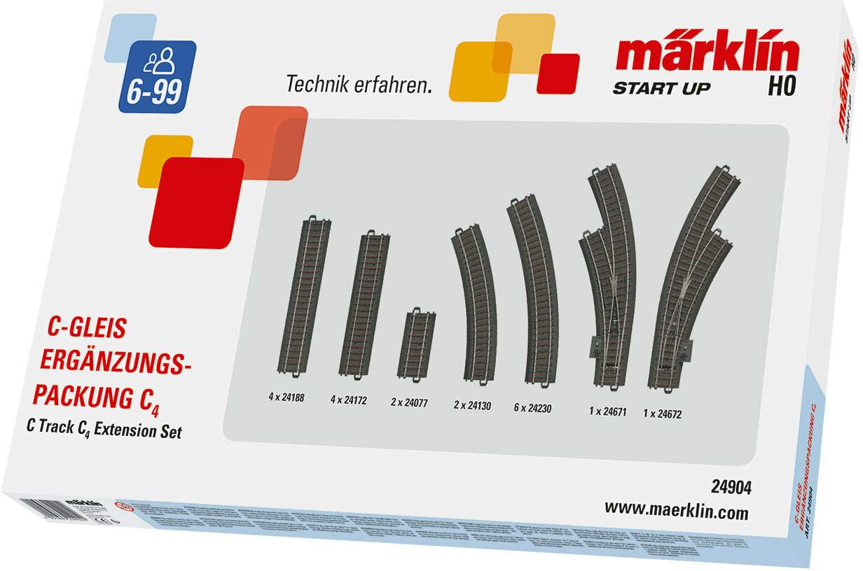 Marklin HO 24904 C-Track 3-Rail -- C4 Extension Set