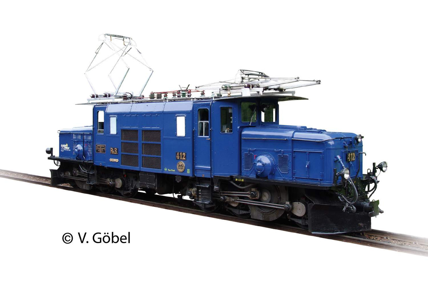 LGB G 26602 RhB Electric Locomotive Crocodile (Blue) Ge 6/6 I 412 Ep. V 2021 New Item