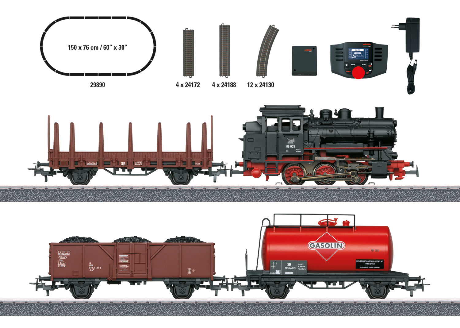 Marklin HO 29890 Digital Freight Train Starter Set with cls 89.0 – Euro  Model Trains