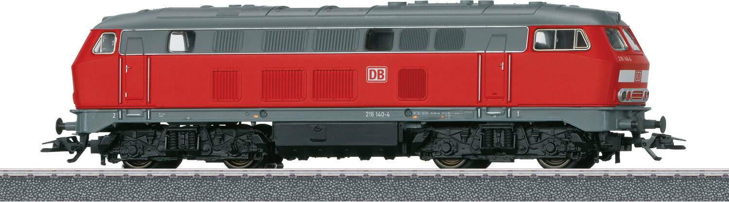 Marklin HO 36218 Class 216 Diesel - 3-Rail w/Digital - Start Up -- German Railroad DB AG (Era V, traffic red, gray)