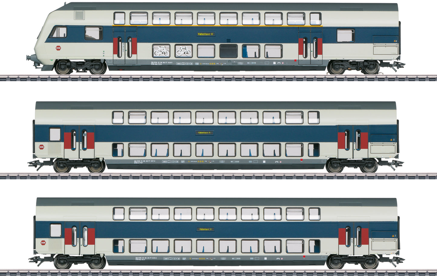 Marklin HO 43599 Doppelstockwagen-Set, DSB, Ep. VI 2021 New Item