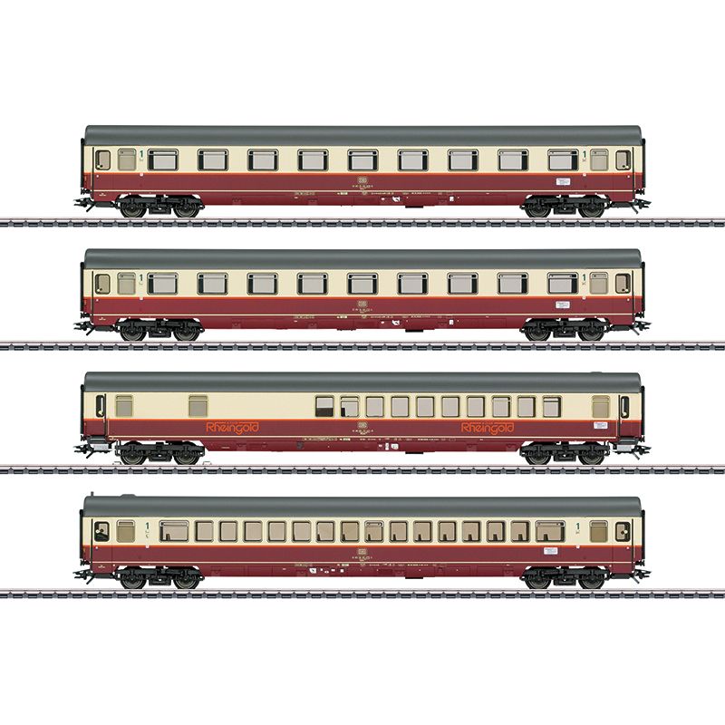 Marklin HO 43849 Rheingold Offshoot Train Passenger Car Set w/MFX+Soun