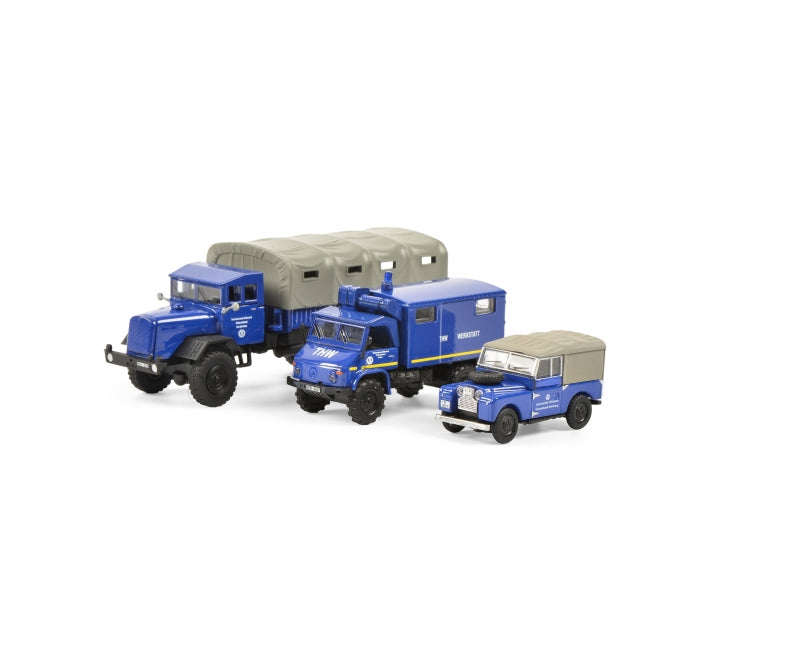 Schuco MHI 3-part SetTHW Land Rover Unimog 404