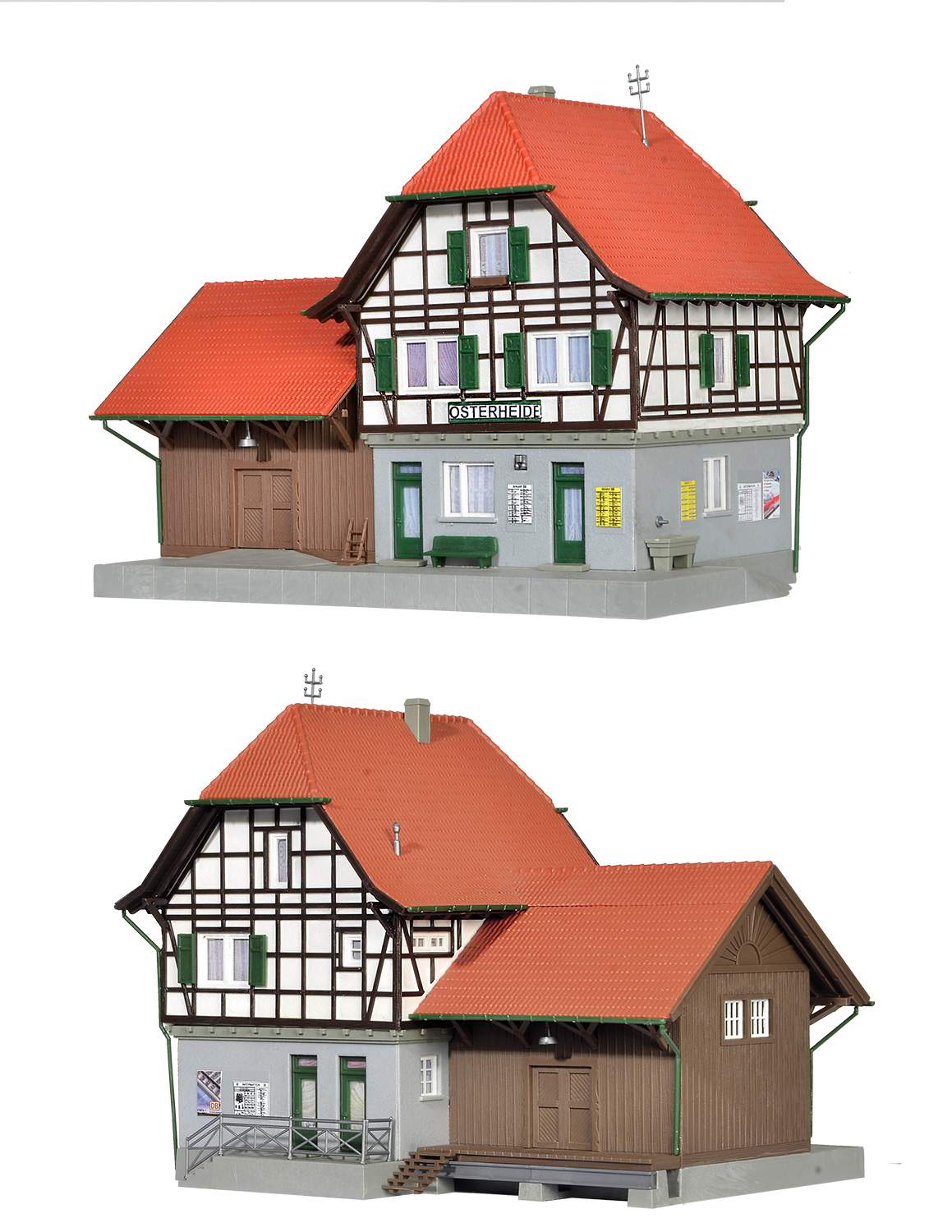 Kibri HO 49517 Osterheide Train Station w/Floor-Moount LED Lighting -- Kit -