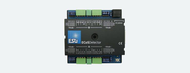 ESU HO 50094 ECoSDetector feedback module, 16 dig. inputs, therefrom 4 RailCom® feedbacks. For 2-digit or 3-digit operation, Optokoppler