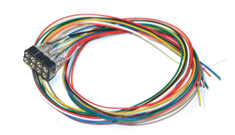ESU HO 51950 Cables harness with 8-pin plug acc. to NEM652, DCC Cables coloured, 30cm