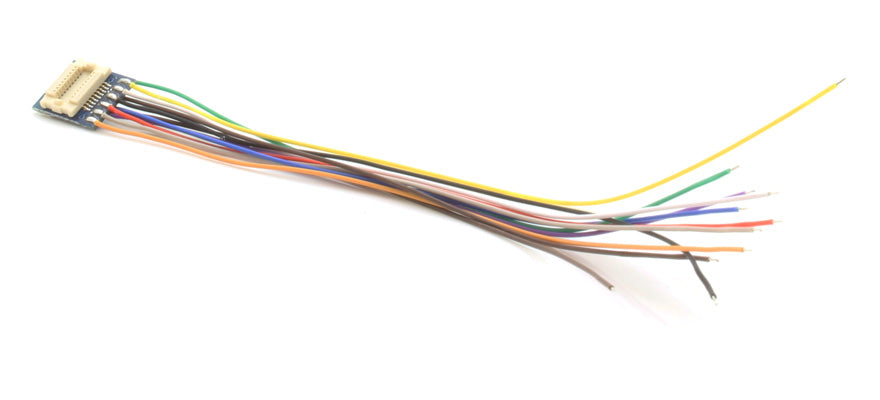 ESU HO 51993 wire harness, 18-pin Next18 socket to open wires, 88mm, with heat shrink tube