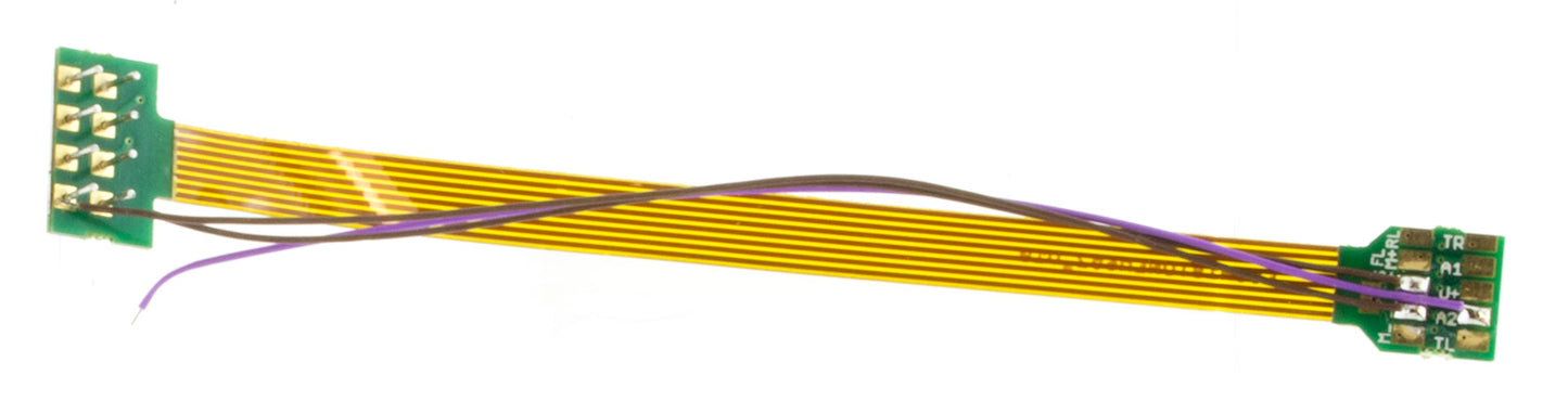 ESU HO 51995 adapter board, 18-pin Next-18 socket to NEM652 8-pin, Flex, 88mm, with heat shrink tube