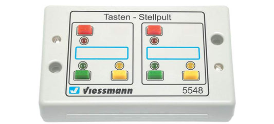 Viessmann HO 5548 Universal Pushbutton Panel w/Momentary Switches for Solenoid Signal/Accessory -- With Red/Yellow/Green Feedback LEDs - Controls 2 3-Aspect Signals