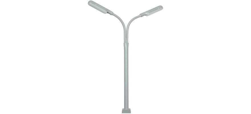 Viessmann HO 60951 Whip Lamp Double -- 100mm w/LED's w/Contact-Plug-Socket