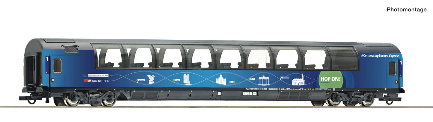 Roco HO 6200015 Panorama coach “Connecting Europe Express” SBB era VI DC 2023 New Item