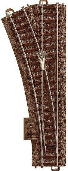 Trix HO 62611 C-Track Left Turnout -- 7-13/32 188.3mm (24.3-Degree)