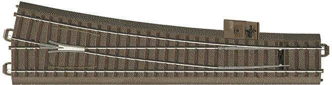Trix HO 62712 C-Track - Wide-Radius Turnout - Right -- 236mm 9-5/16 (Turnout Curve 12.1)
