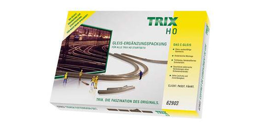 Trix  62903 C Track C3 Extension Set -- Adds Passing Siding to Starter Set Using Curved Turnouts