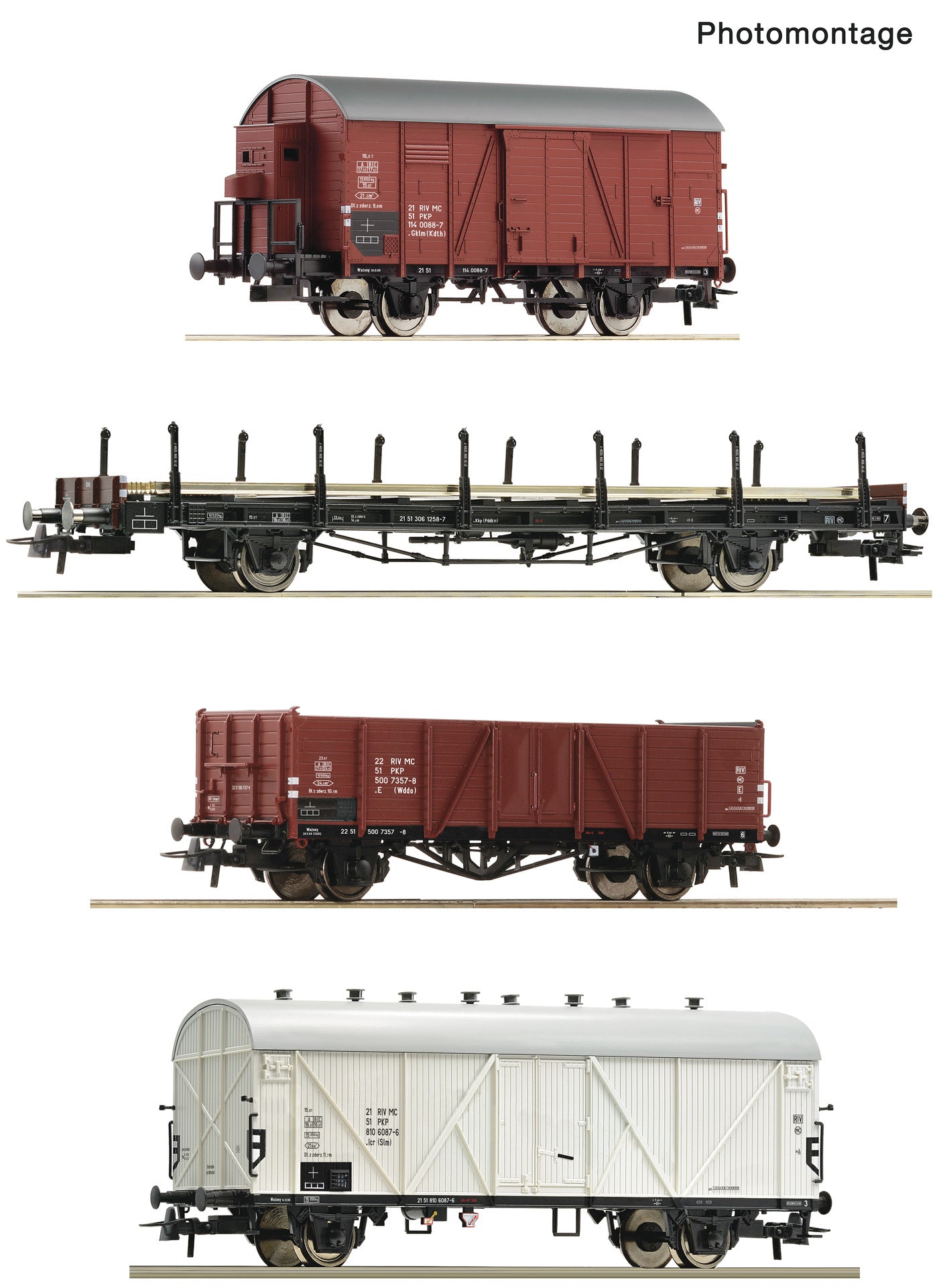 Roco HO 6600101 4-piece set: Freight wagons PKP era IV DC 2024 New Item
