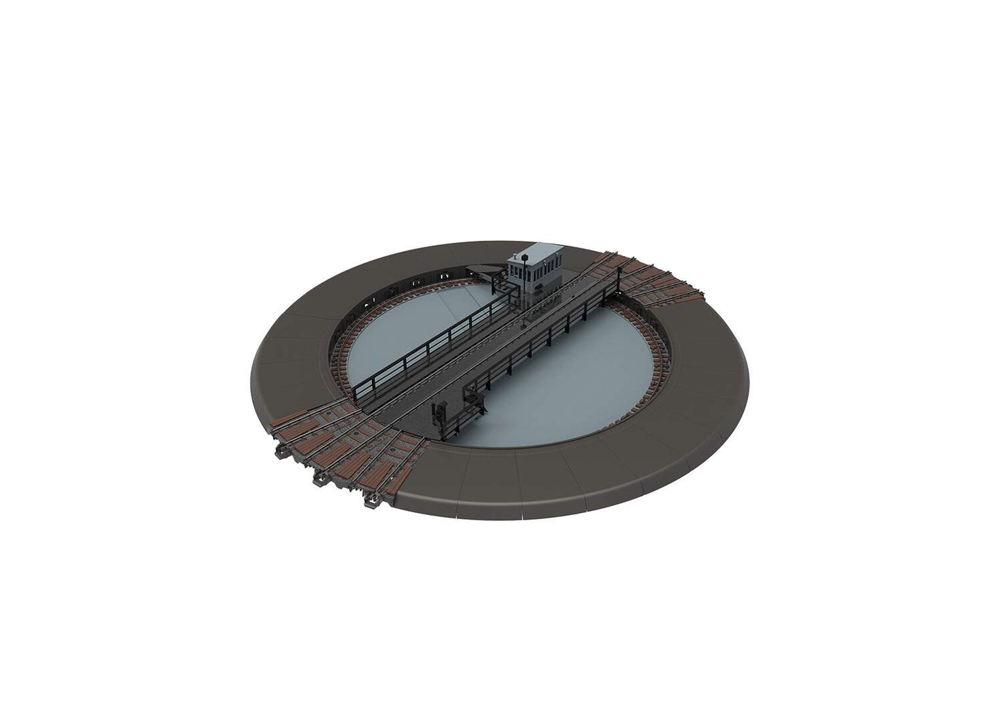 Trix HO 66861 74'9 Motorized Turntable for C-Track with Sound and Digital -- Assembled - Pit Diameter 10-15/16 27.8cm, 12 Degree Track Angles