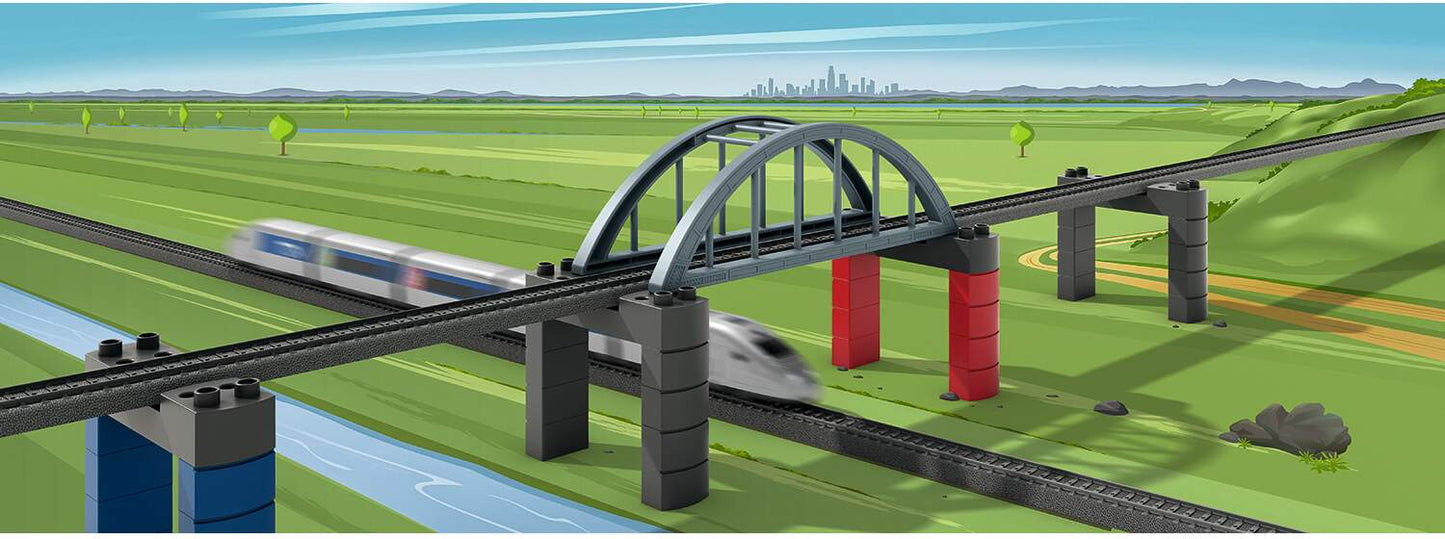Marklin HO 72218 Elevated Railroad Bridge Building Block Set - My World -- Kit - Compatible with Several Brands of Plastic Building Blocks