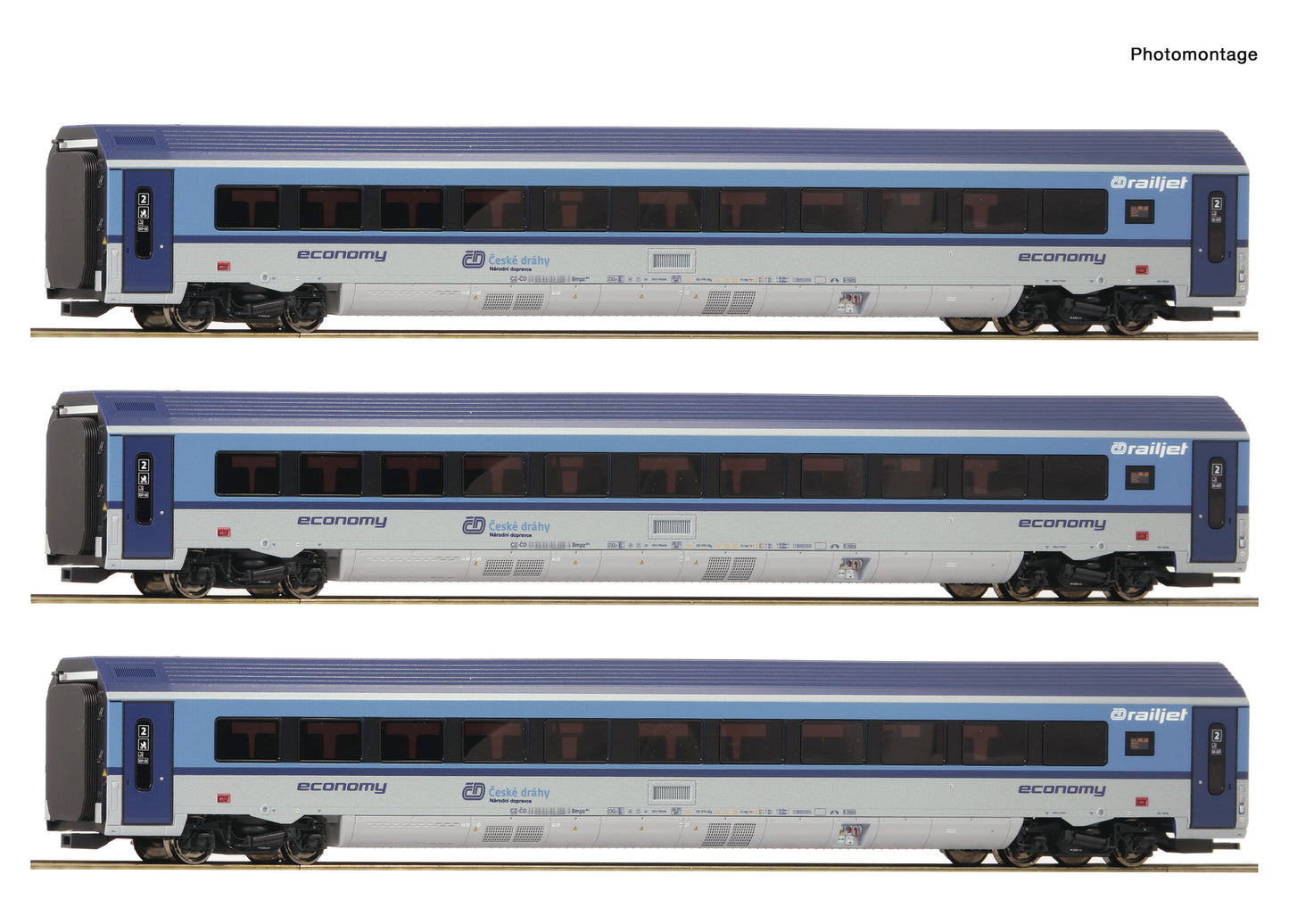 Roco HO ~AC 74069 ~AC 3 piece set: ?Railjet? 2021 New Item