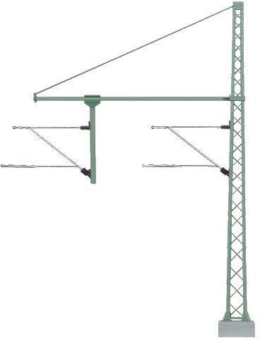 Marklin HO 74106 Marklin HO Catenary -- Tower Mast with tubular Outrigger Beam for Hanger Arm Height 5-7/8