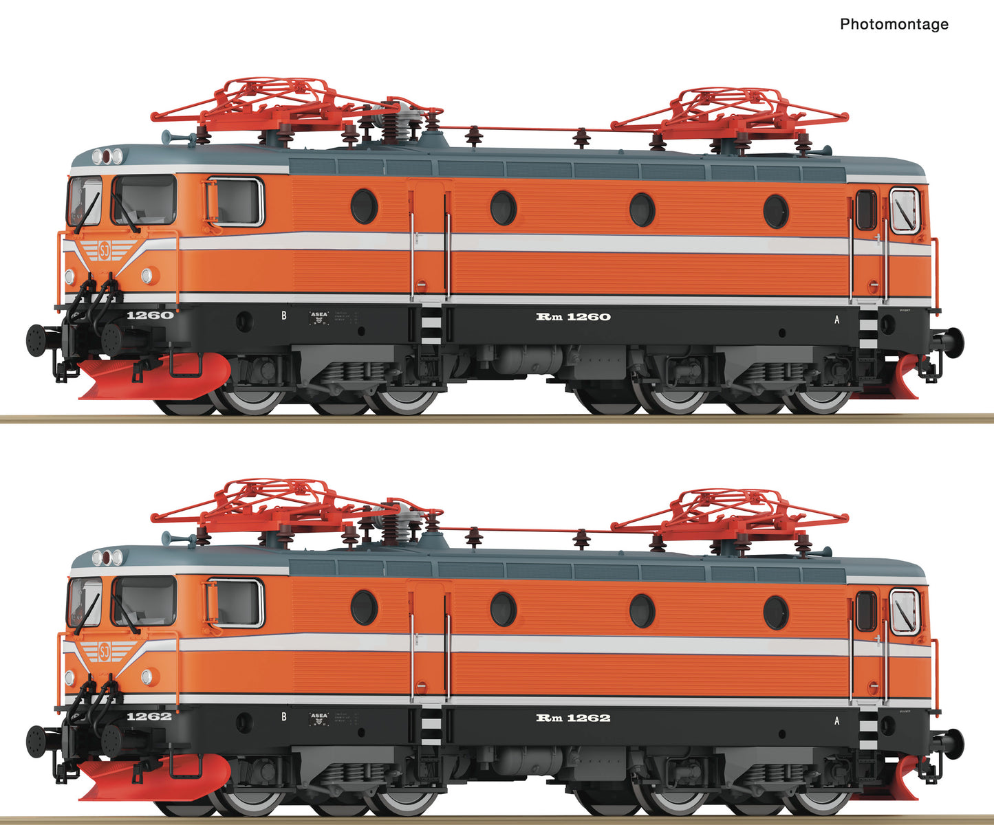 Roco HO 7510048 2-piece set: Electric locomotives Rm SJ era IV DC 2024 New Item