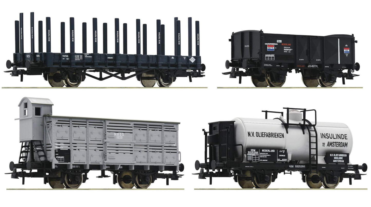 Roco HO 76077 4 piece set: Goods wagons