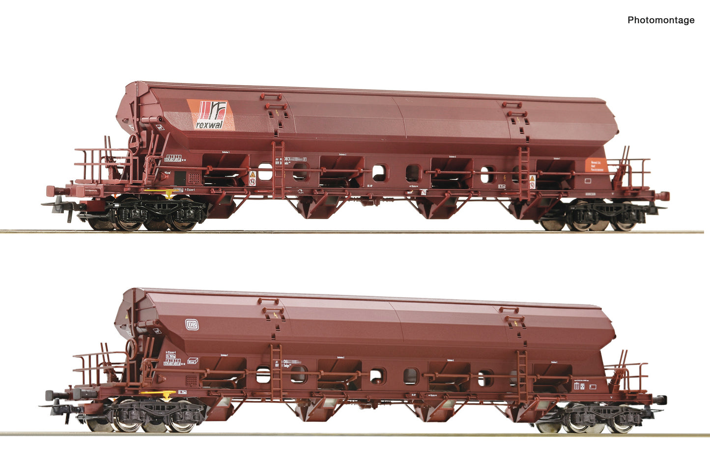 Roco HO 77036 2-piece set: Swivel roof wagons DB era IV DC 2024 New Item