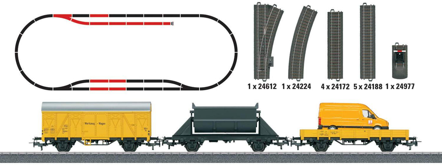 Marklin HO 78083 Construction Site Extension Set - 3-Rail - Ready to Run - My World -- Construction Train (yellow, black)