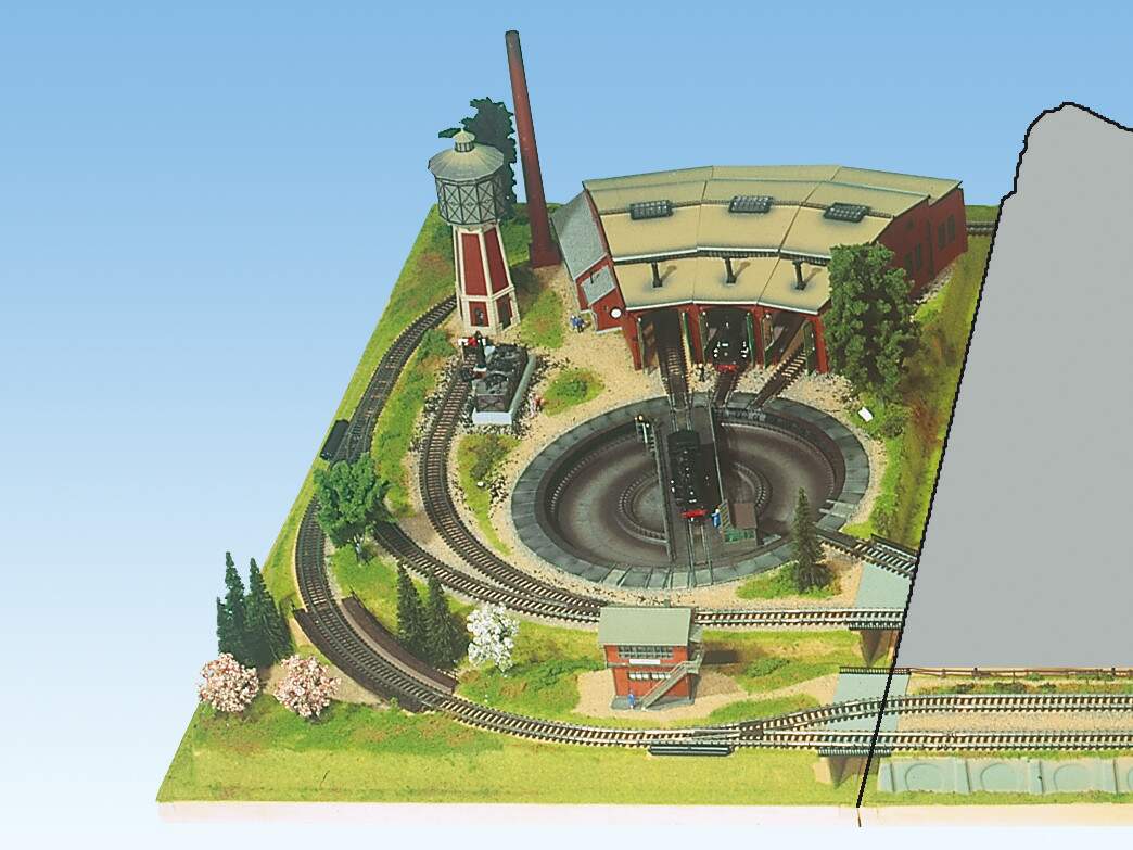 Noch HO 81950 Left Extension Layout, Turntable 27.5x47